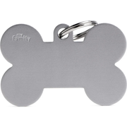 Médaille os grise personnalisable pour chien et chat