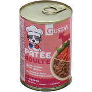 GUSTAV Pâtée pour chien adulte agneau sans céréales (70 % protéines)