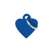 Médaille pour chien forme cœur bleue personnalisable