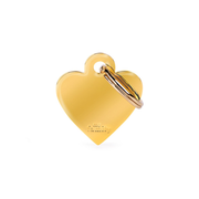 Médaille pour chien forme cœur personnalisable finition doré