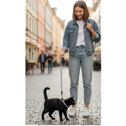 Harnais et laisse noir avec strass pour chat Mon Ami Luki