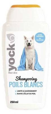 YOCK Shampooing Poils Blancs Chien 250 ml Anti-jaunissement