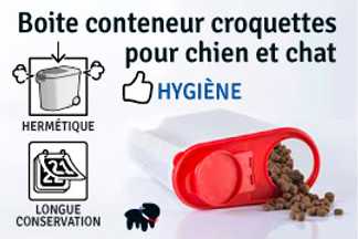 Boite croquette chien, conteneur croquette, seau