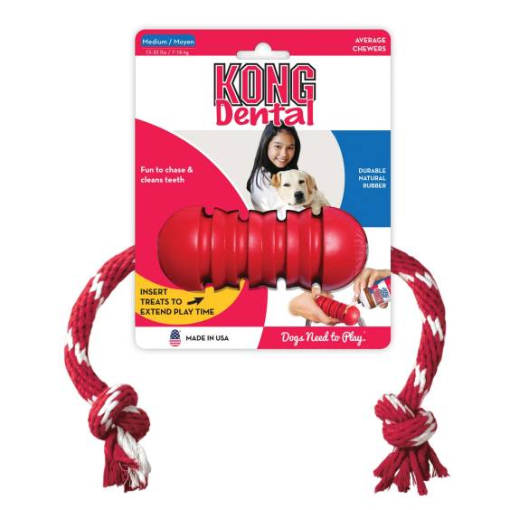 KONG Jouet Dental avec corde pour Chien