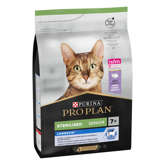 PRO PLAN Sterilised Senior Adult 7+ riche en dinde pour chat