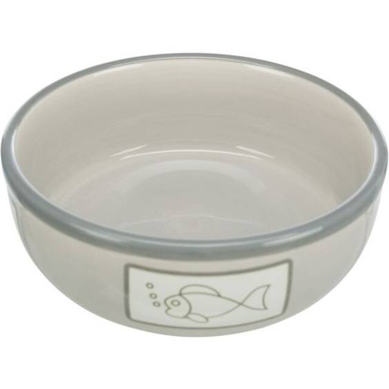 Gamelle poisson chat gris
