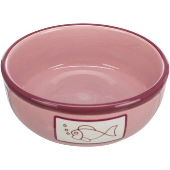 Gamelle poisson chat rose
