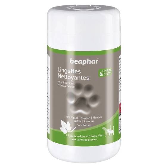 Lingettes nettoyantes pour le pelage, les yeux et les oreilles du chien Beaphar