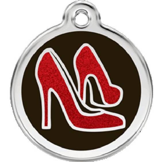 Médaille pailletée noire Chaussures rouges pour chien et chat