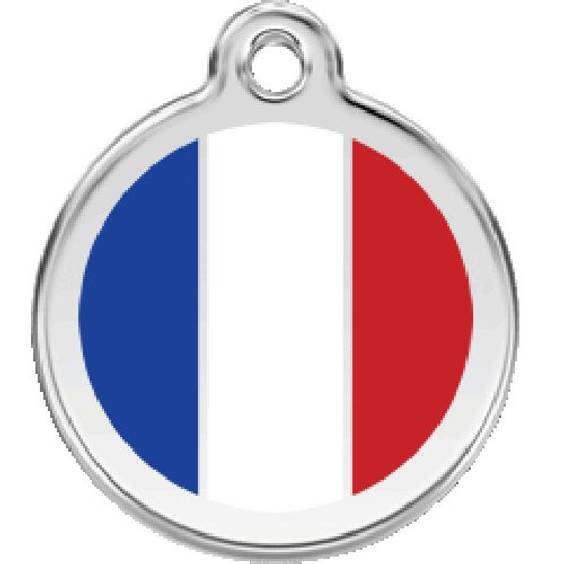 Médaille drapeau français pour chien et chat