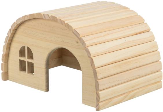 Maison ronde en bois pour cochon d'Inde