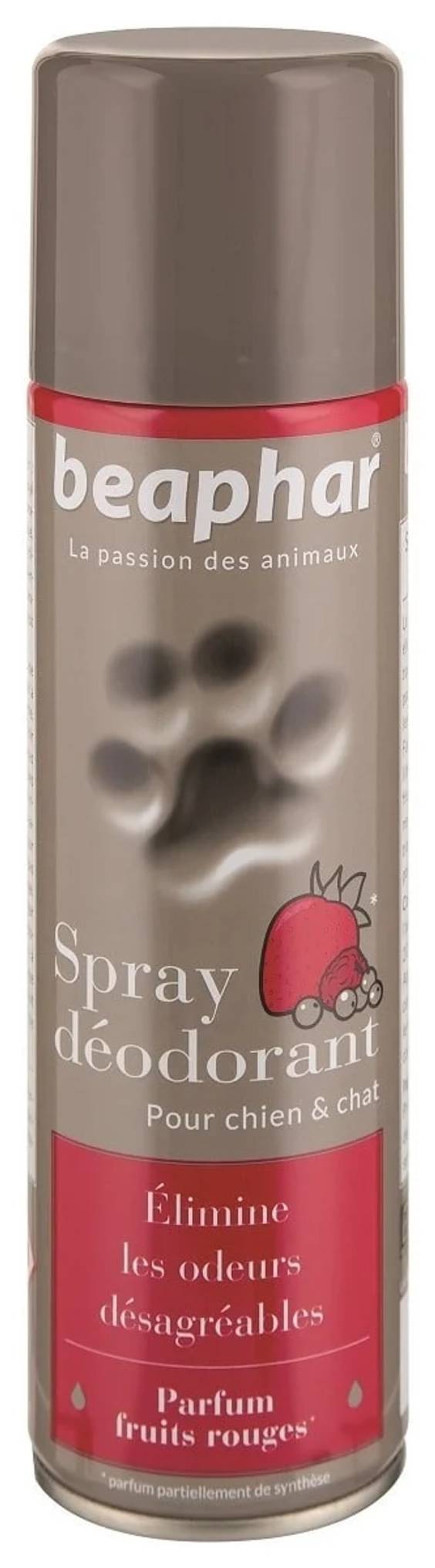 Spray déodorant parfum fruits rouges Beaphar pour chien et chat