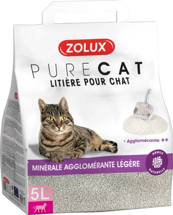 Litière chat minérale agglo légère