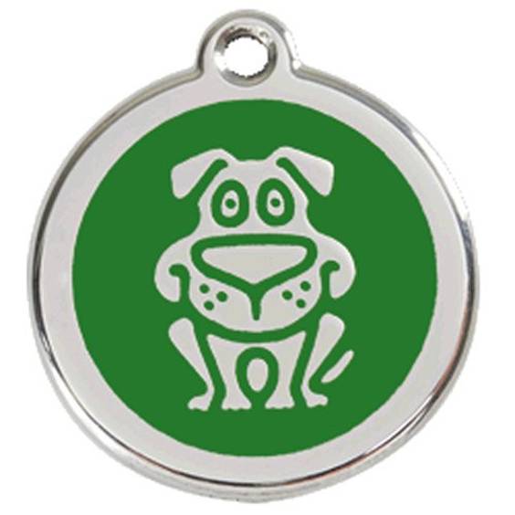 Médaille verte motif Chien