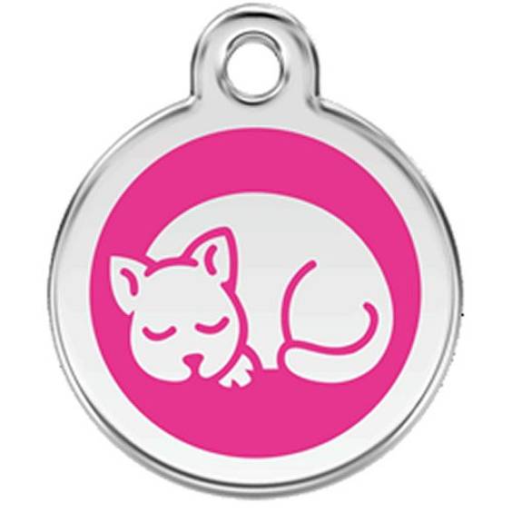 Médaille rose bonbon motif Chat petite
