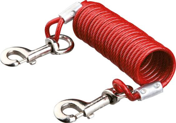 Chaîne d'attache avec câble en spirale - 5 m pour chien
