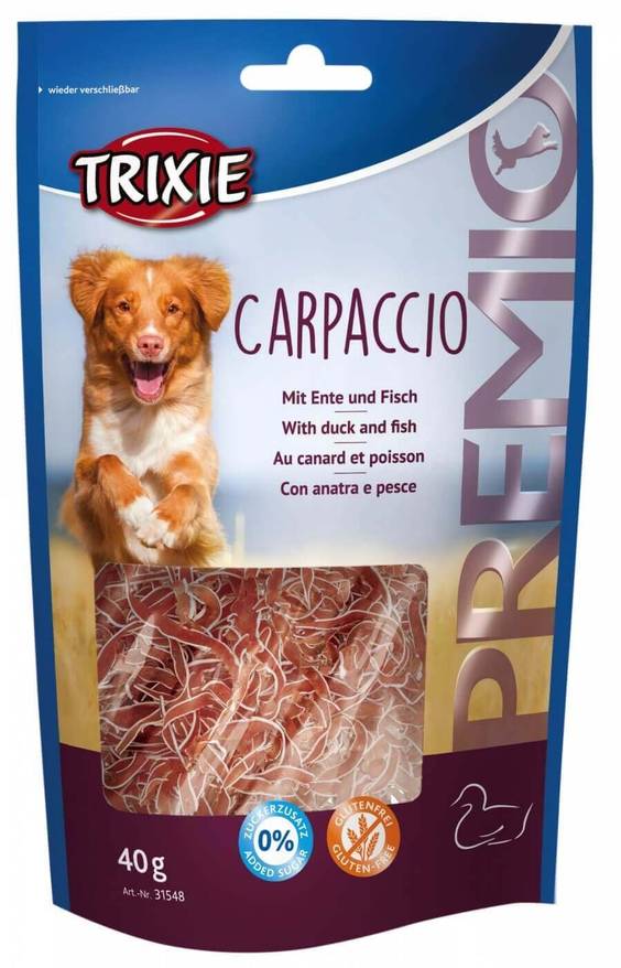 Friandises Carpaccio canard et poisson pour Chien