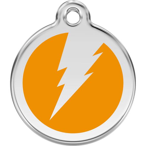 Médaille Éclair orange pour chien et chat