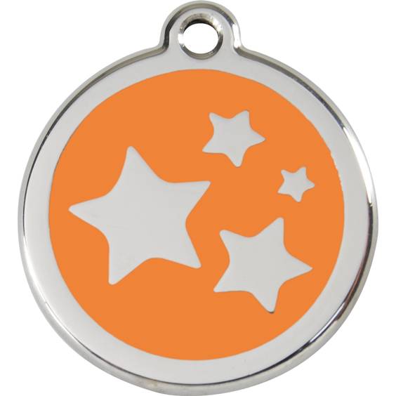 Médaille Étoiles orange pour chien et chat