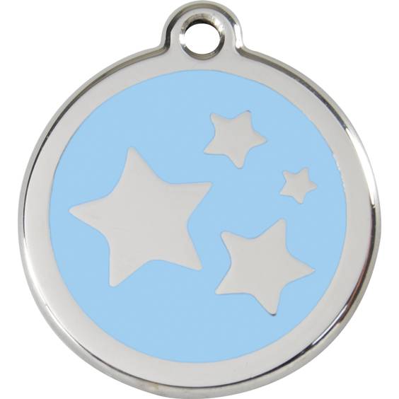 Médaille Étoiles bleu clair pour chien et chat