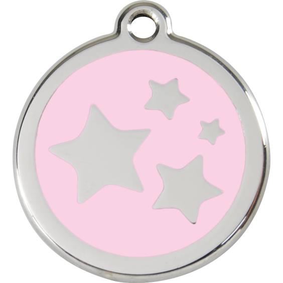 Médaille Étoiles rose clair pour chien et chat