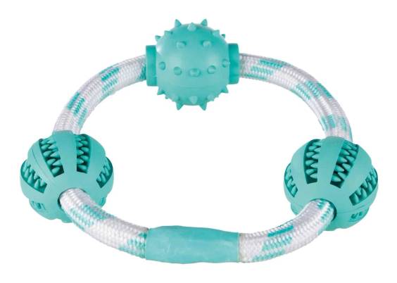 Jouet anneau avec corde Denta Fun Mintfresh pour chien