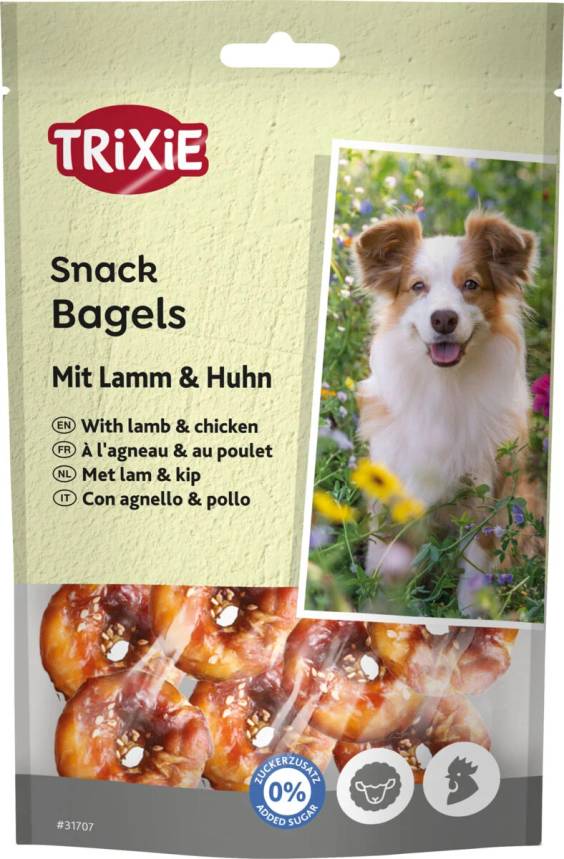 Friandises bagels agneau poulet 100 g pour Chien