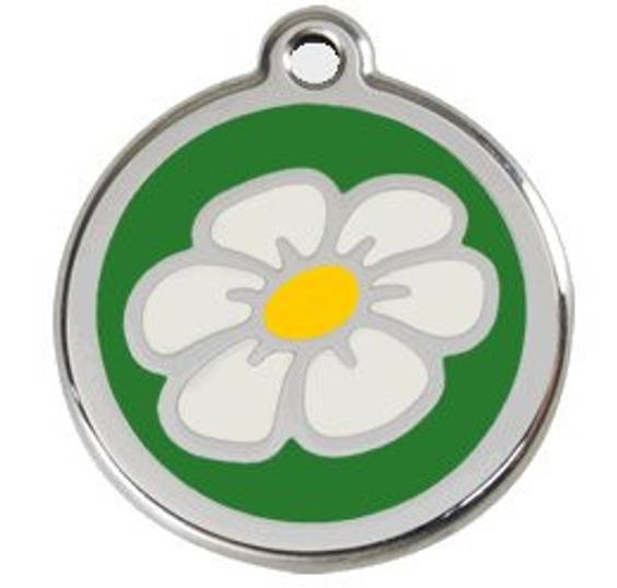 Médaille Marguerite vert pour chien et chat