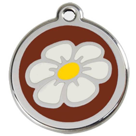 Médaille Marguerite marron pour chien et chat