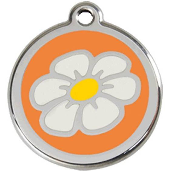 Médaille Marguerite orange pour chien et chat