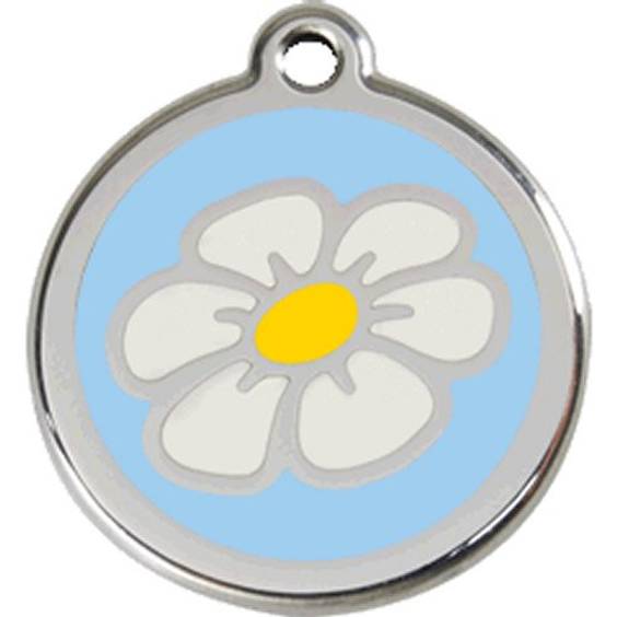 Médaille Marguerite bleu clair pour chien et chat