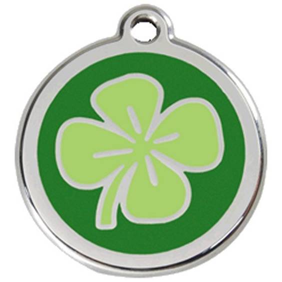 Médaille Trèfle à 4 feuilles vert pour chien et chat