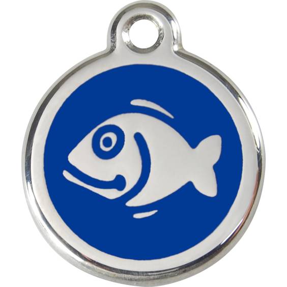 Médaille poisson bleu foncé petite pour Chat