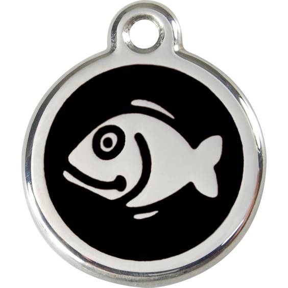 Petite médaille poisson noir pour Chat