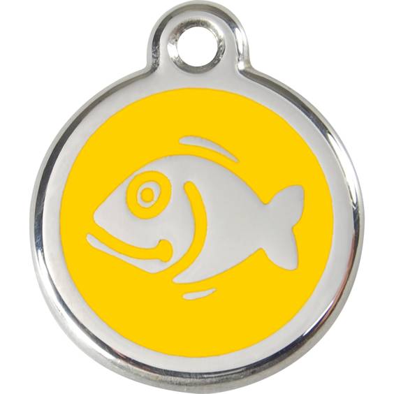 Médaille poisson jaune petite pour Chat