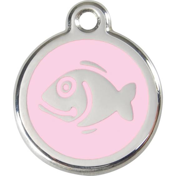 Médaille poisson rose clair petite pour Chat