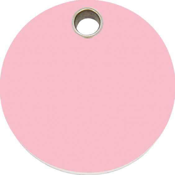 Médaille plastique ronde rose clair pour chien et chat