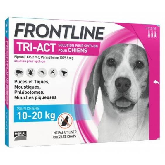 FRONTLINE Pipettes Tri-Act chien moyen de 10 à 20 kg