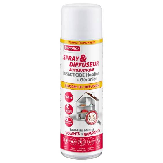 Spray et diffuseur insecticide habitat Beaphar pour chien et chat