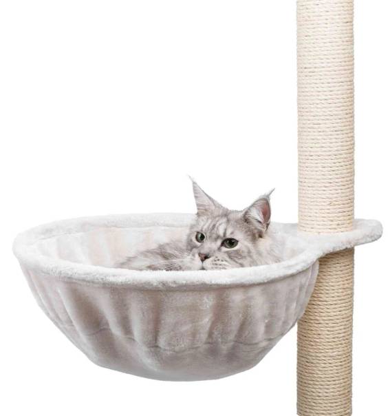 Hamac arbre à chat XXL peluche gris