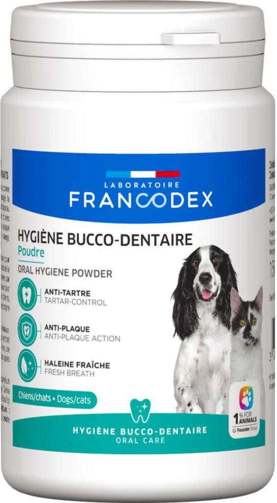 Dentifrice en poudre pour chien et chat Francodex