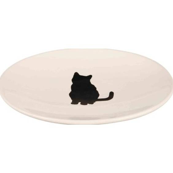 Gamelle plate blanche pour chat