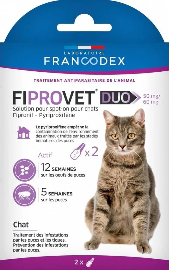 Fiprovet Duo pipettes chat Francodex