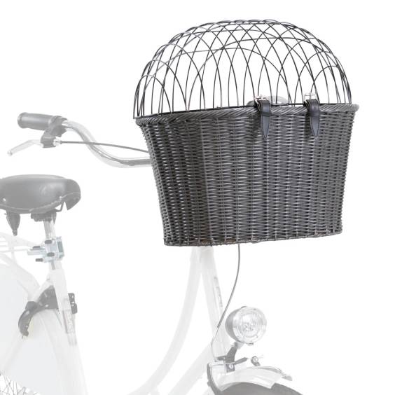 Panier avant vélo poly rotin avec fixation pour chien