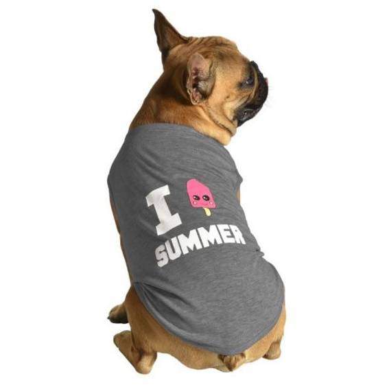 Tee shirt Ice cream gris 19XXS pour chien