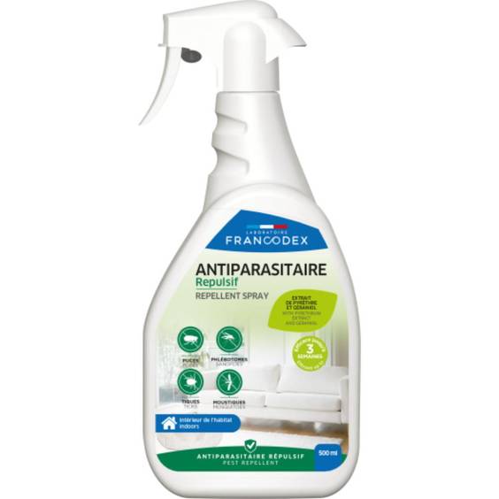 Spray insectifuge habitat naturel Francodex pour chien et chat