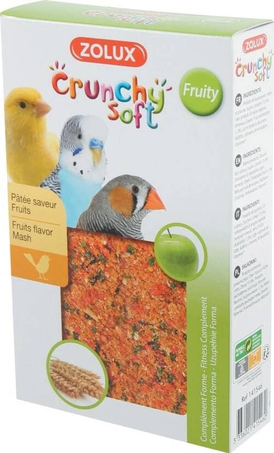 Pâtée Crunchy Soft saveur fruits pour oiseau