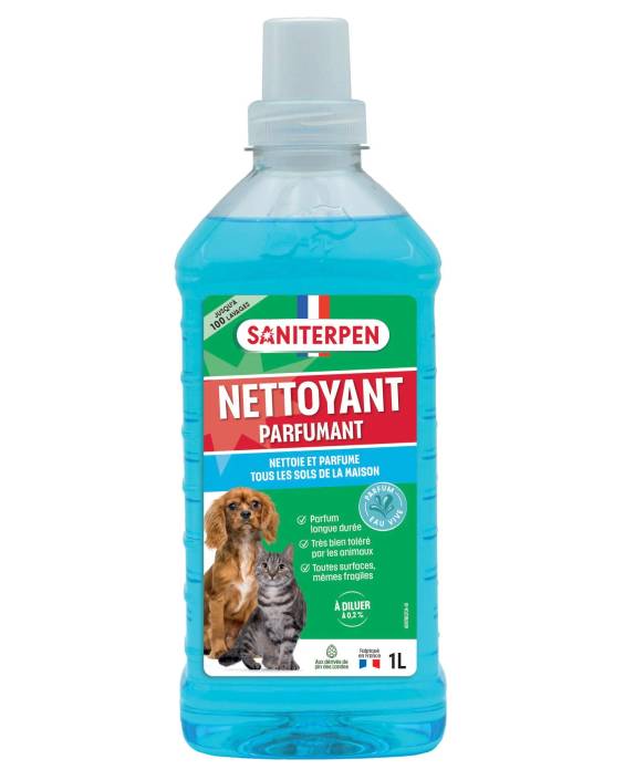 Saniterpen Détergent parfumant Eau Vive pour Chien et Chat - 1 L