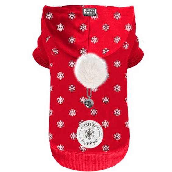 Milk & Pepper Sweat Flake rouge pour chien