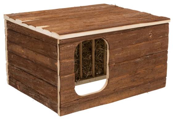 Maison avec râtelier à foin intégré pour lapin